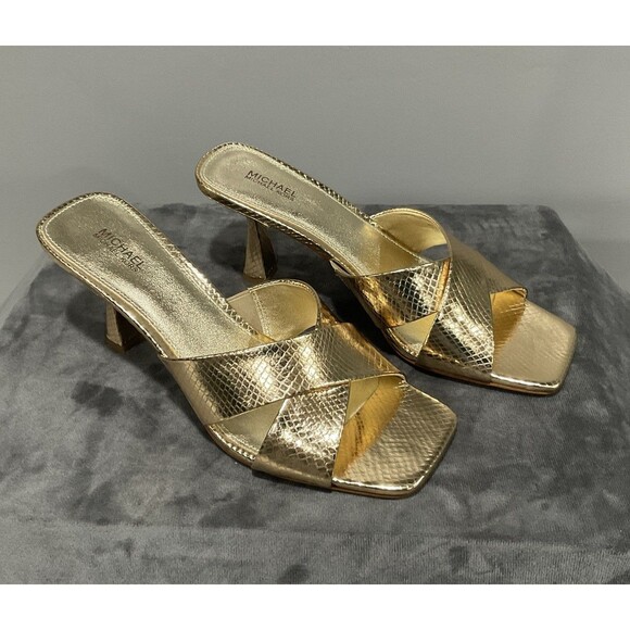 Michael Kors Clara Mule Pale Gold 8.5 M - Picture 2 of 13